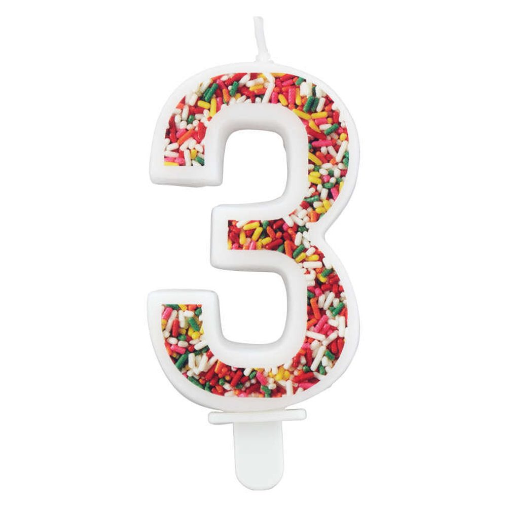 Wilton 'Number Three' Sprinkle Candle