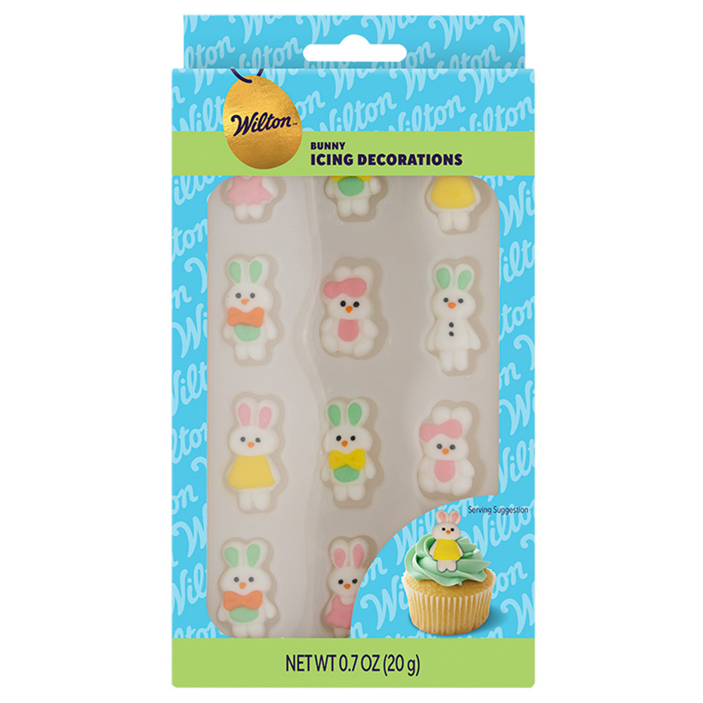 Wilton Pastel Bunnies Icing Decorations, Set of 12