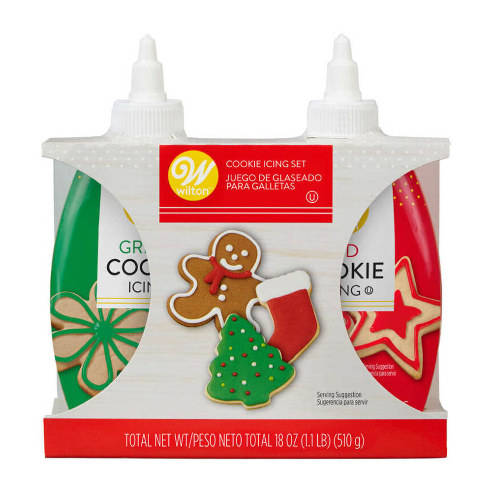 Wilton Red and Green Cookie Icing, Set of 2