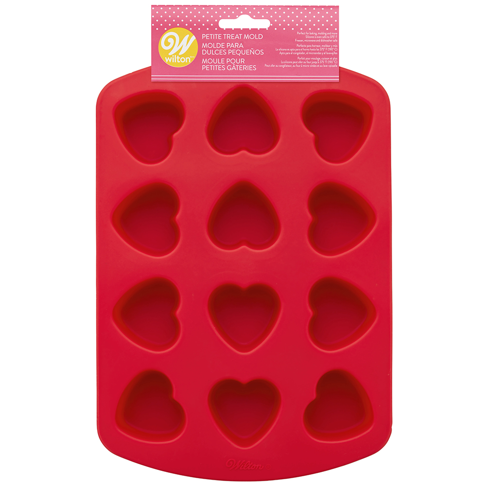  Wilton Mini Hearts Silicone Mold, 12-Cavity - Heart Shaped Mold  : Home & Kitchen