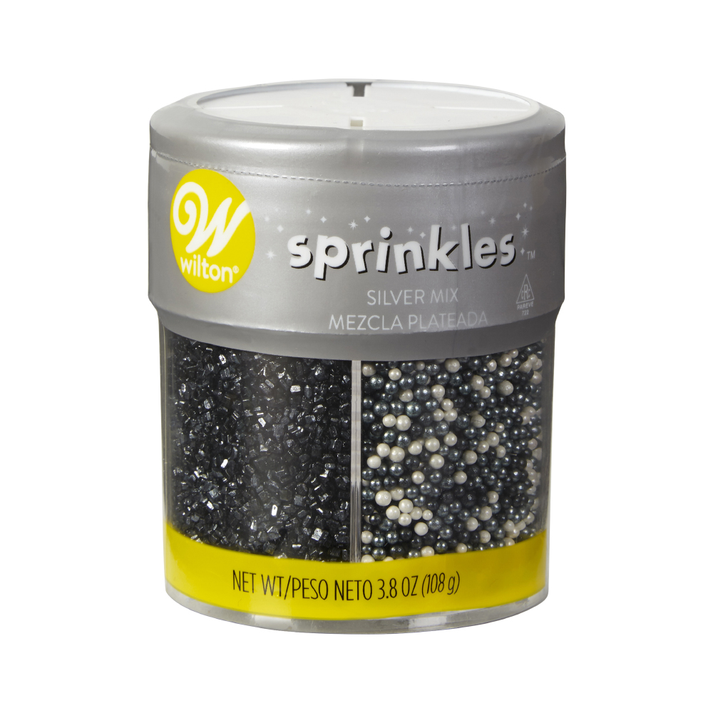 Wilton Silver and Black Sprinkle Mix, 3.8 oz.