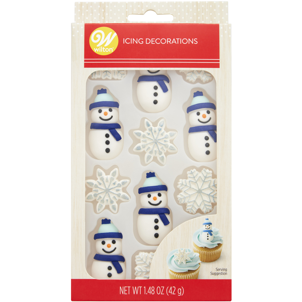Wilton Snowman Royal Icing Decorations, Pack of 12