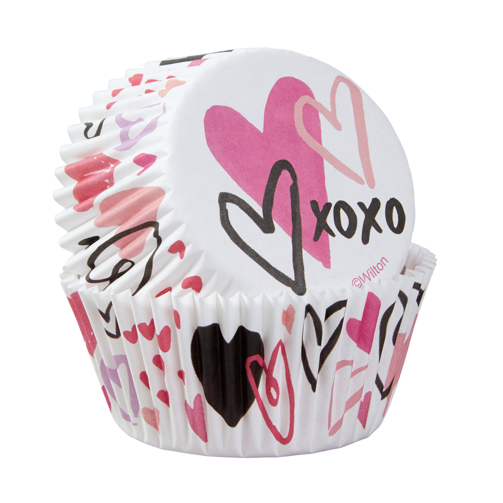 Wilton Standard Valentine Heart Baking Cups, Pack of 75 Muffin and