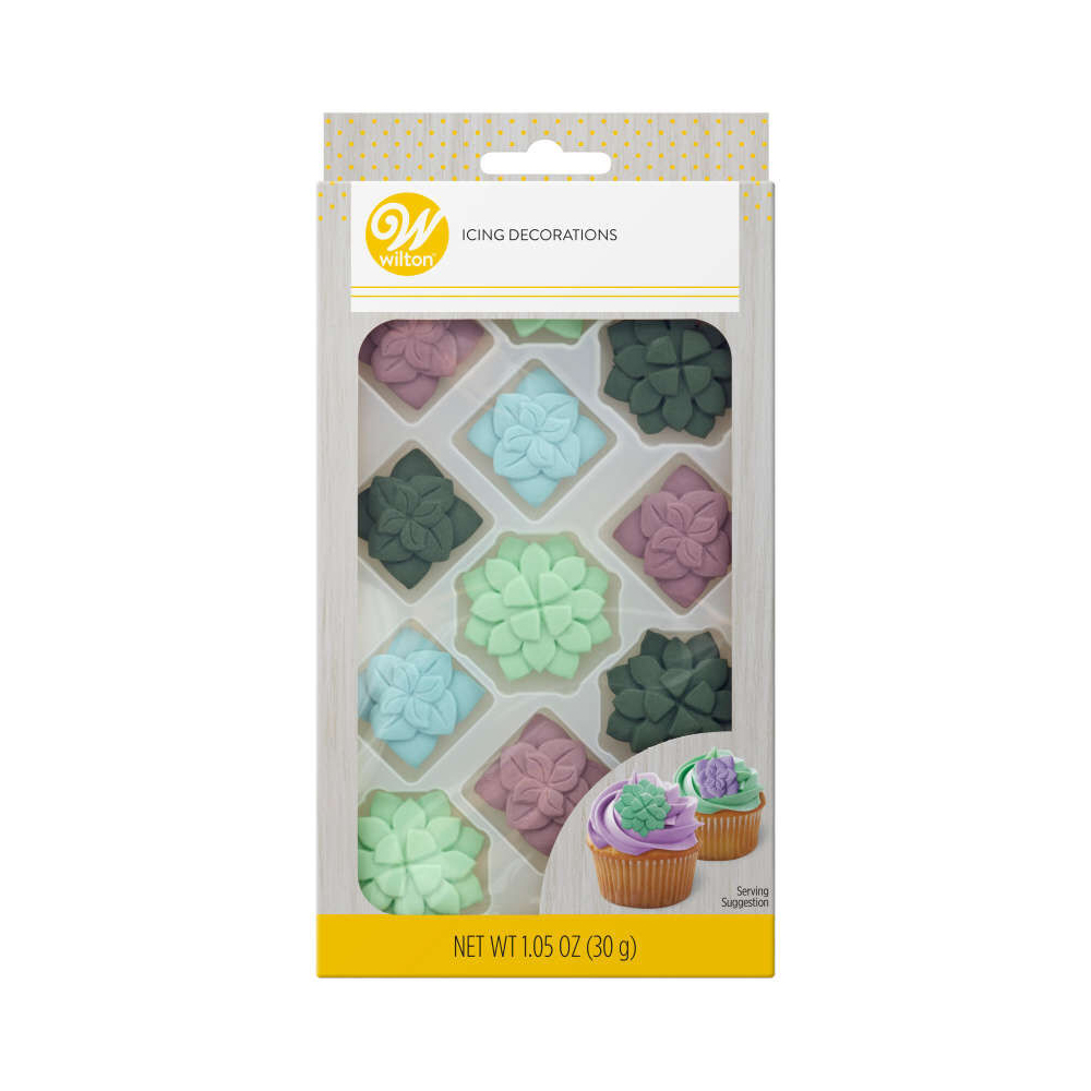 Wilton Succulents Icing Decorations, Pack of 12