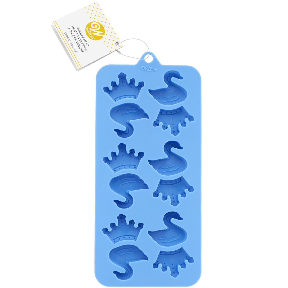 Wilton Swans and Royal Crowns Silicone Candy Mold, 12 Cavities