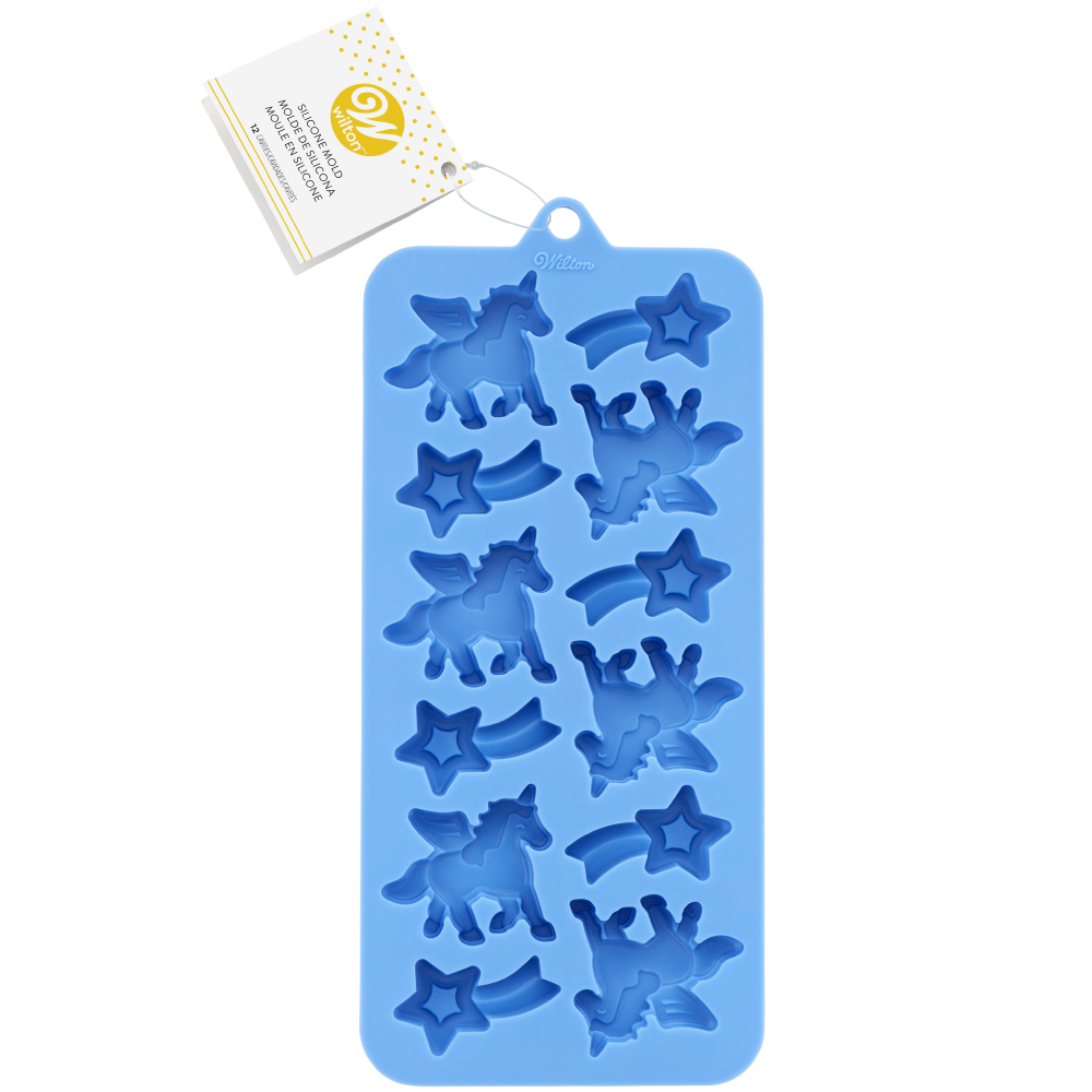 Wilton Unicorn and Shooting Stars Silicone Candy Mold, 12 Cavities