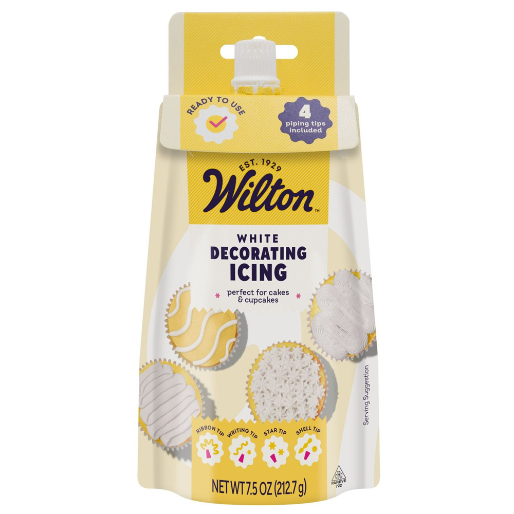 Wilton White Decorators Icing with 4 Tips