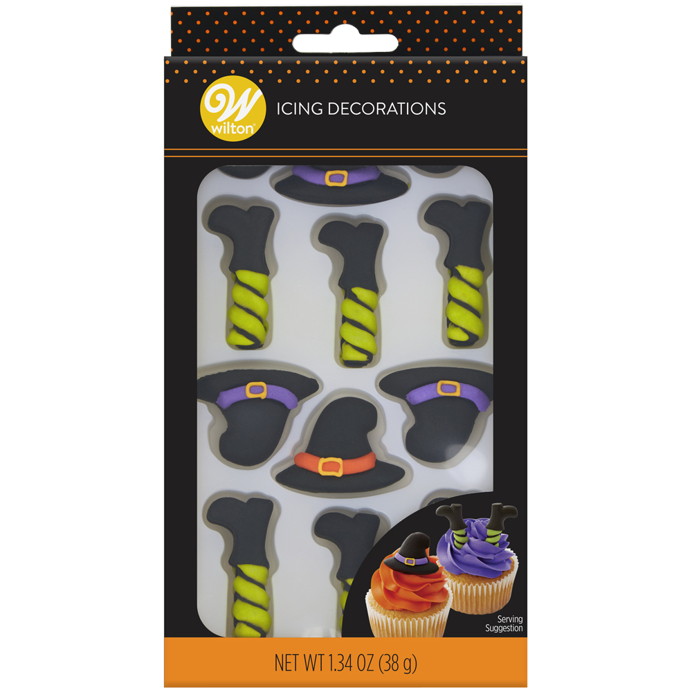Wilton Witch Hat and Legs Royal Icing Decorations, Pack of 12