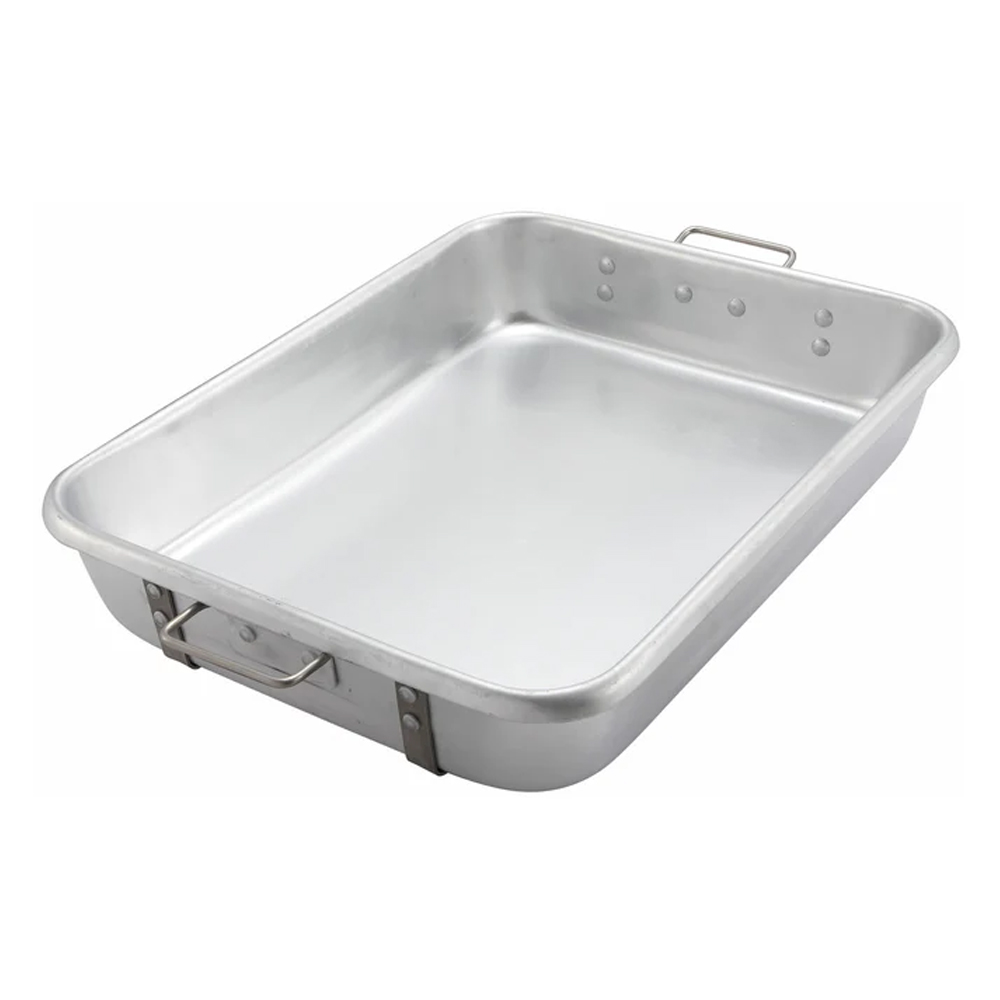Winco 18"x 24"x 4-1/2" High Aluminum Bake/Roast Pan with Straps