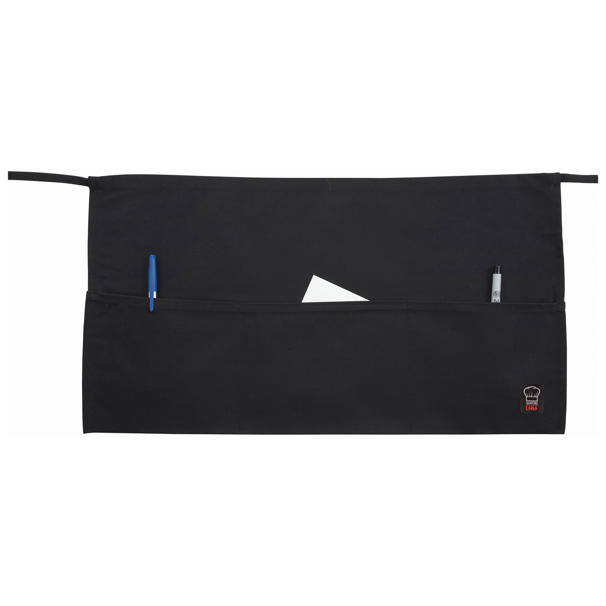 Winco Waist Apron 21-3/4"L x 12-1/2"W - Black