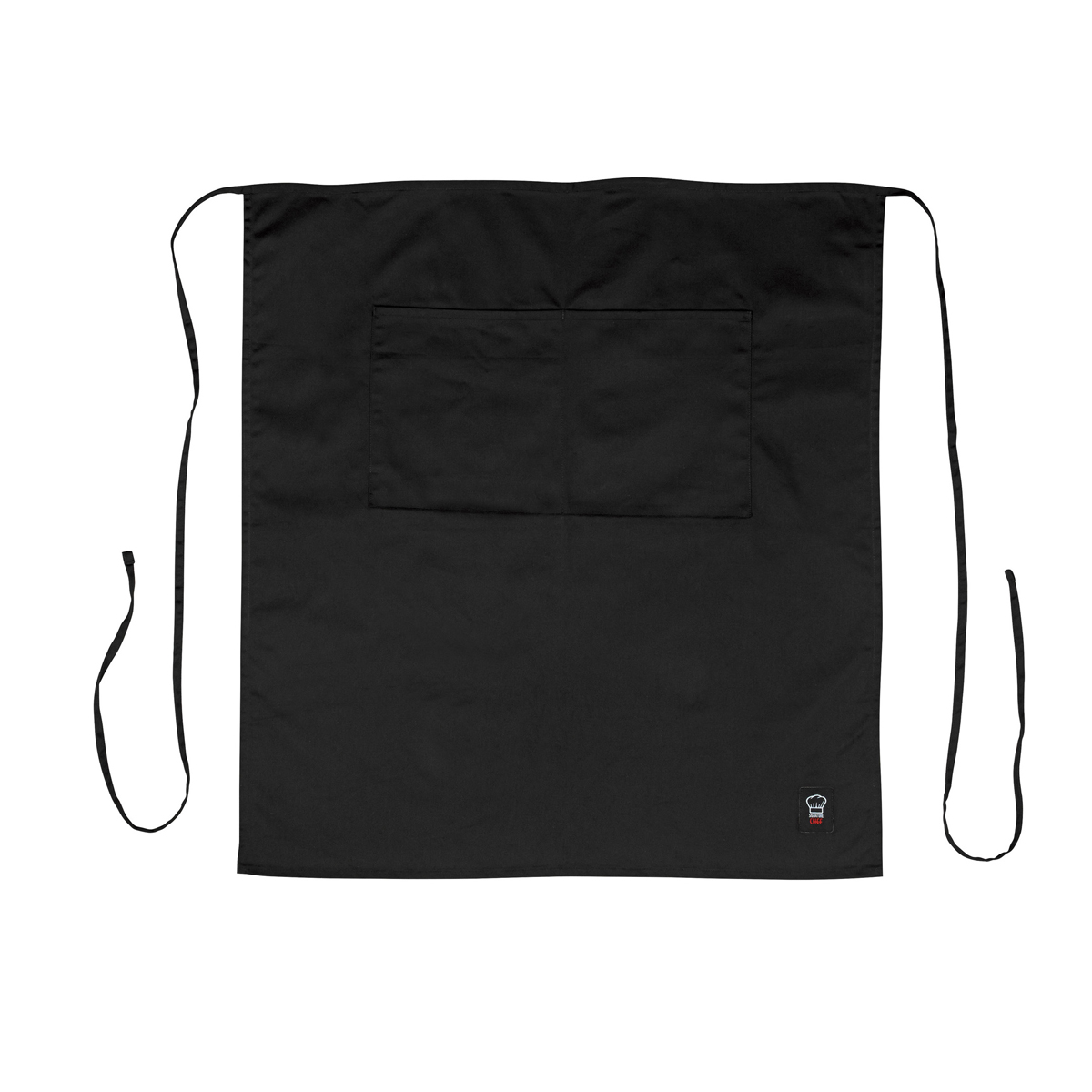 Winco WA-3129BK 32"L x 28"W Waist Bistro Apron with (2) Pockets, 65/35 Poly-Cotton Blend, Black