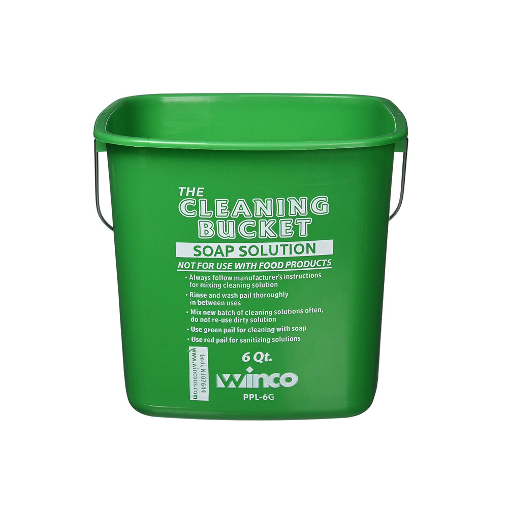 Winco 6-Quart Green Soap Bucket