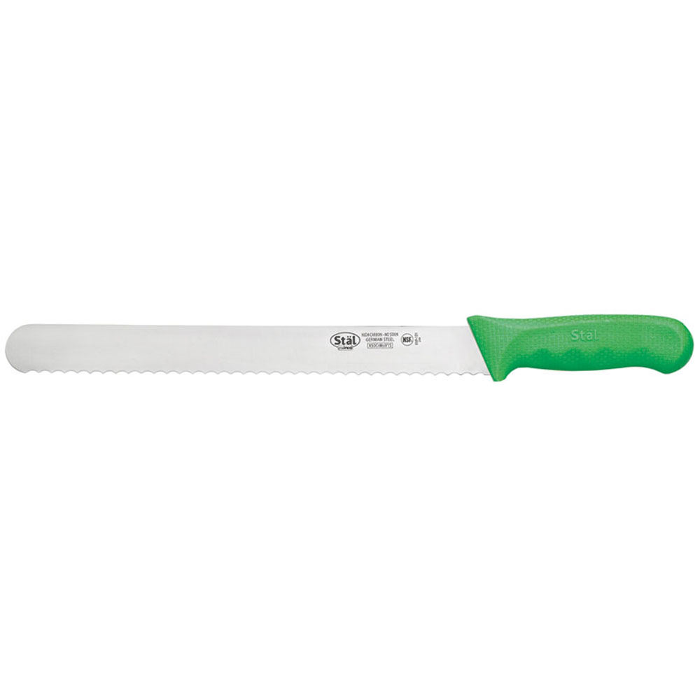 Winco  Stal 12" Green Bread Knife 