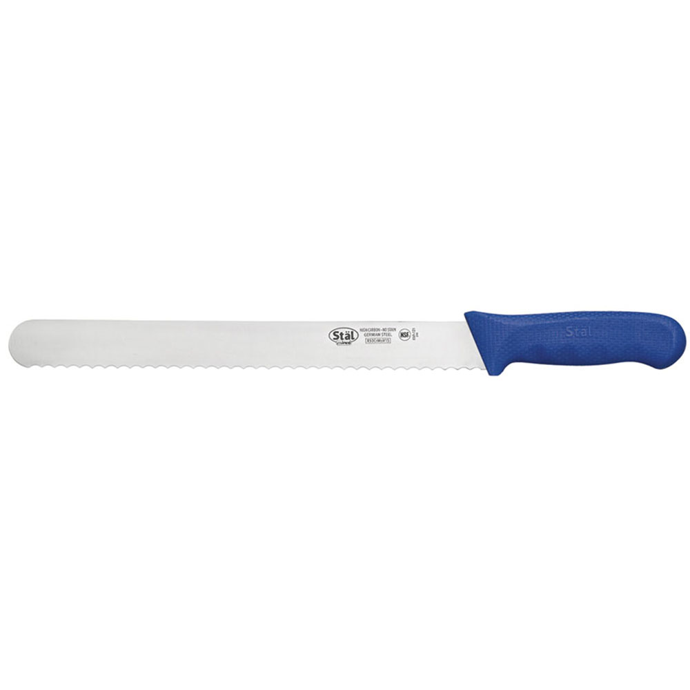 Winco  Stal 12" Blue Bread Knife 