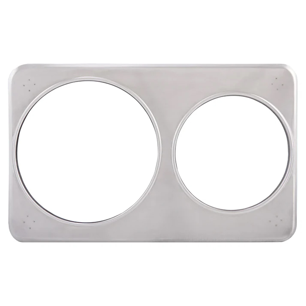 Winco ADP-608 S/S Adapter Plate With One 6-3/8" & One 8-3/8" Hole