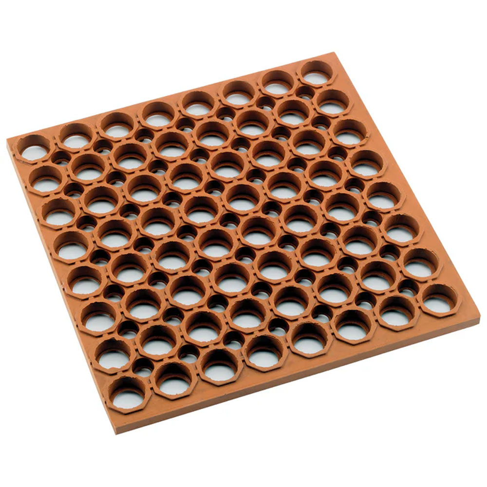 Winco Straight Edge Rubber Floor Mat, Red, 3 Feet x 5 Feet
