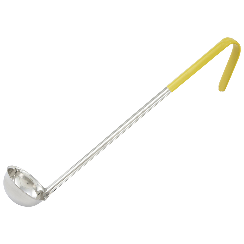 Winco Color-Coded Stainless Steel Ladle, 1 Oz, Yellow