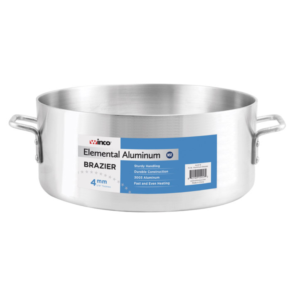 Winco Elemental Aluminum Brazier, 15 Quart