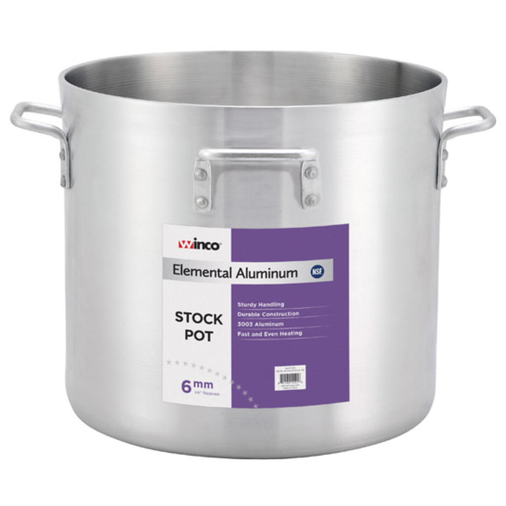 Winco Elemental Aluminum Stock Pot, 140 Quart