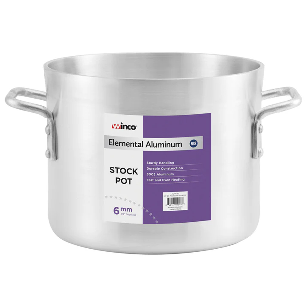 Winco Elemental Aluminum Stock Pot, 24 Quart