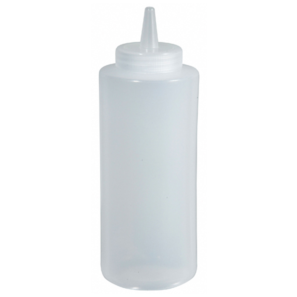 Winco Food Service Plastic Squeeze Bottle, Clear - 8 Oz