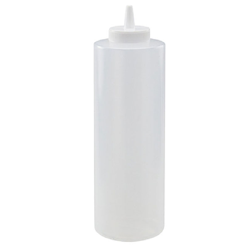 Winco Food Service Plastic Squeeze Bottle, Clear - 24 oz