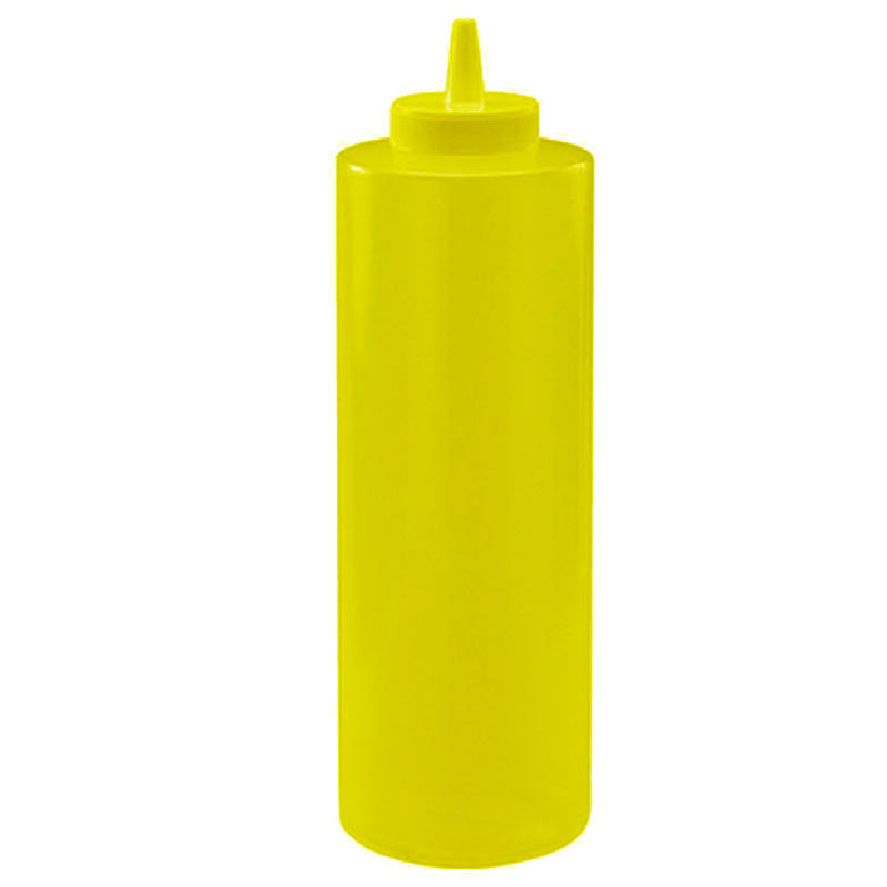 Winco Food Service Plastic Squeeze Bottle, Yellow - 24 oz