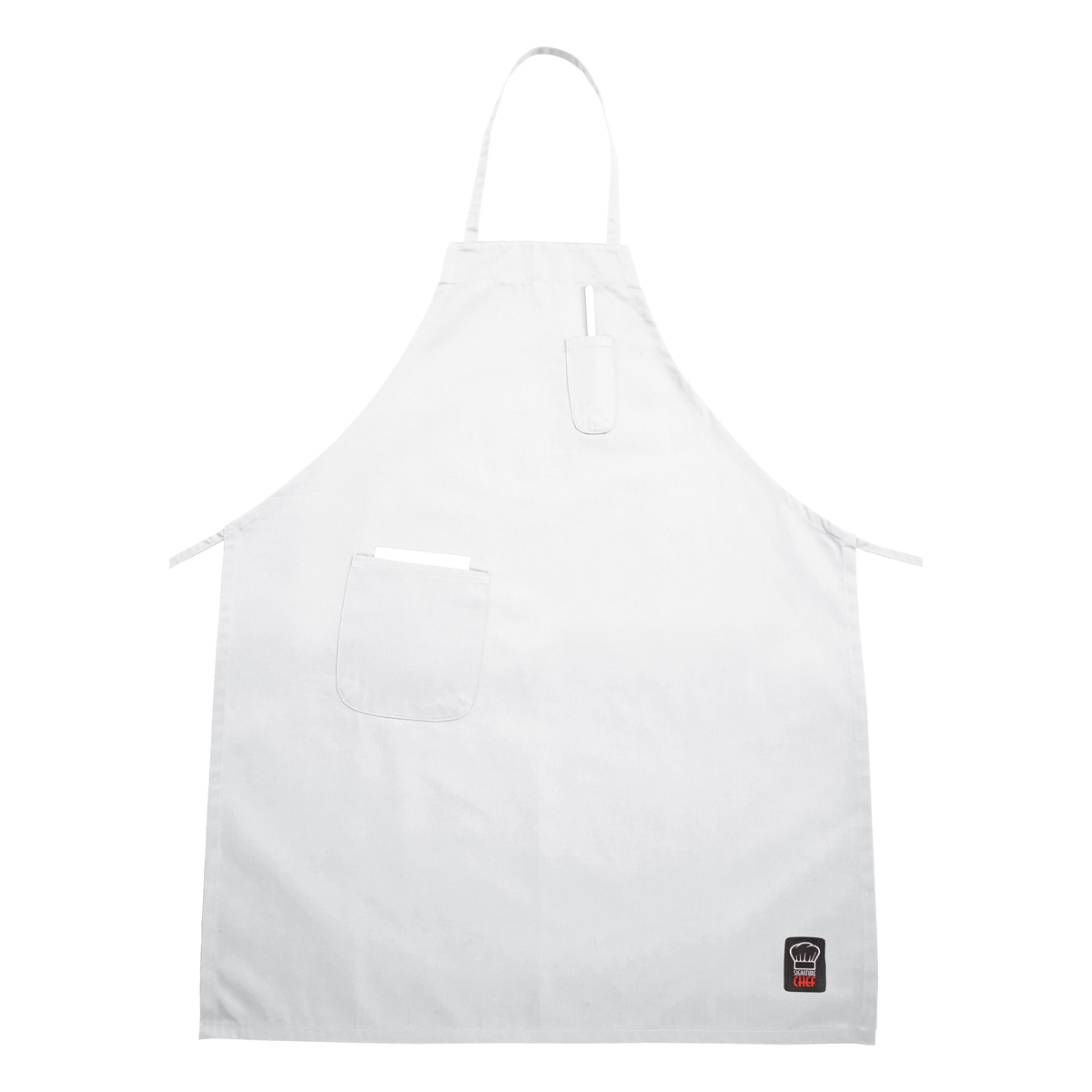 Winco Full Length Bib Apron, 33"L x 26"W - White