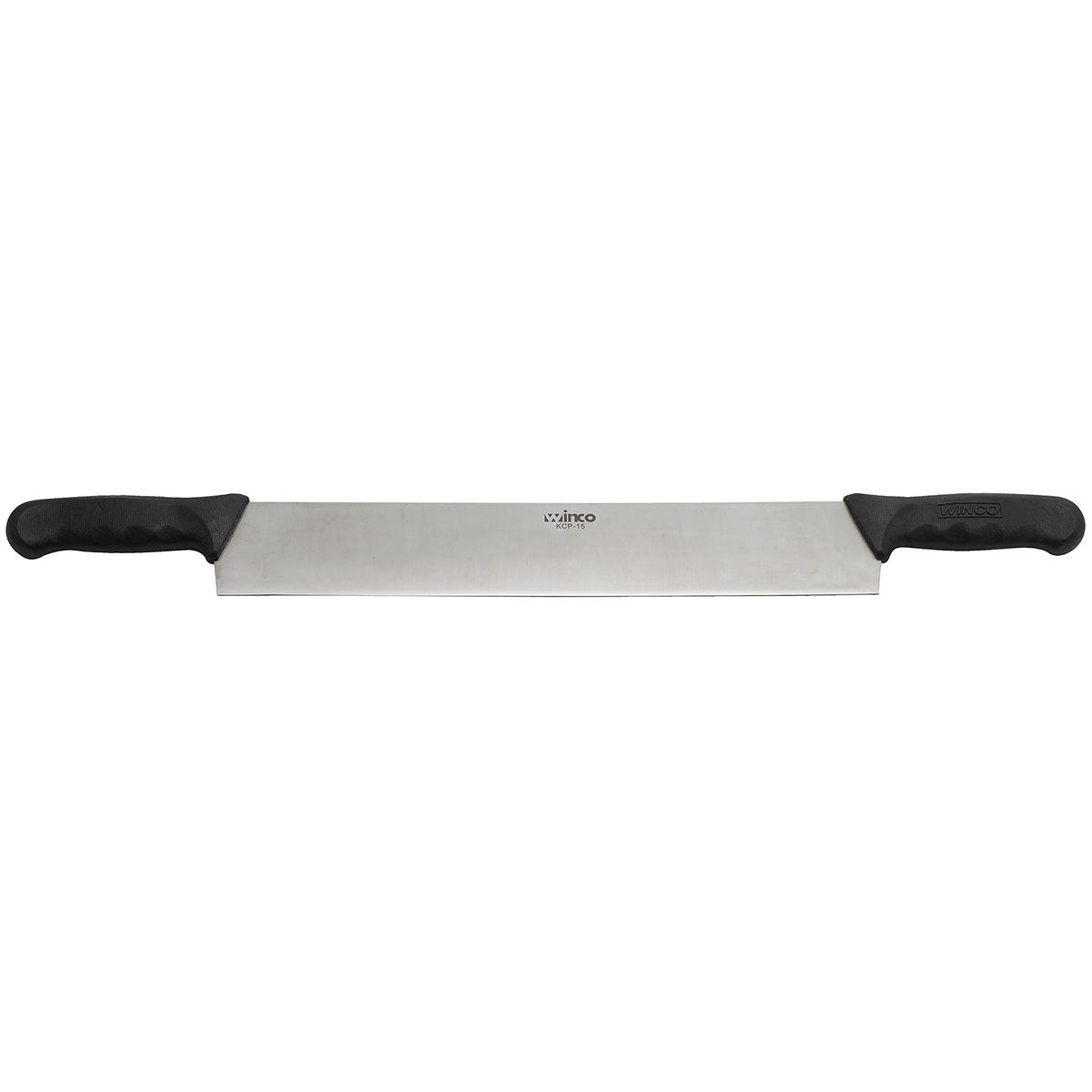 Winco KCP-15 Cheese Knife w/15" Blade & Double Black Polypropylene Handles