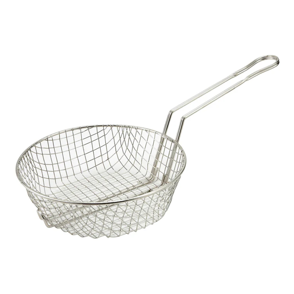 Winco Nickel Plated Steel Coarse Culinary Basket, 8"