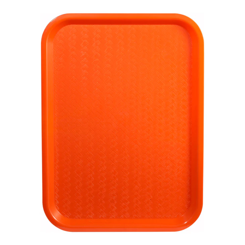 Winco Orange Plastic Fast Food Tray, 12" x 16"
