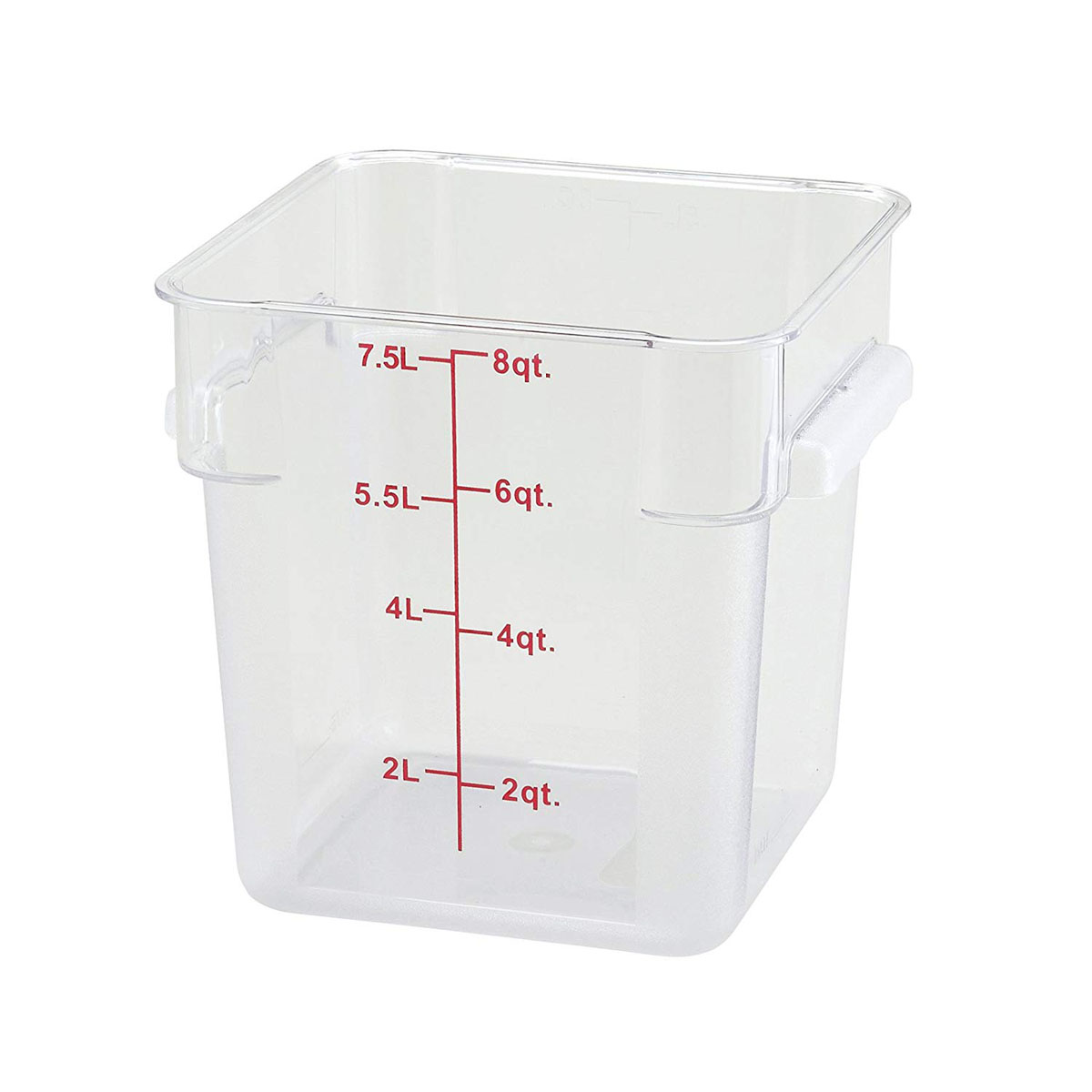 Winco PCSC-8C 8 qt. Square Storage Container, Clear Polycarbonate