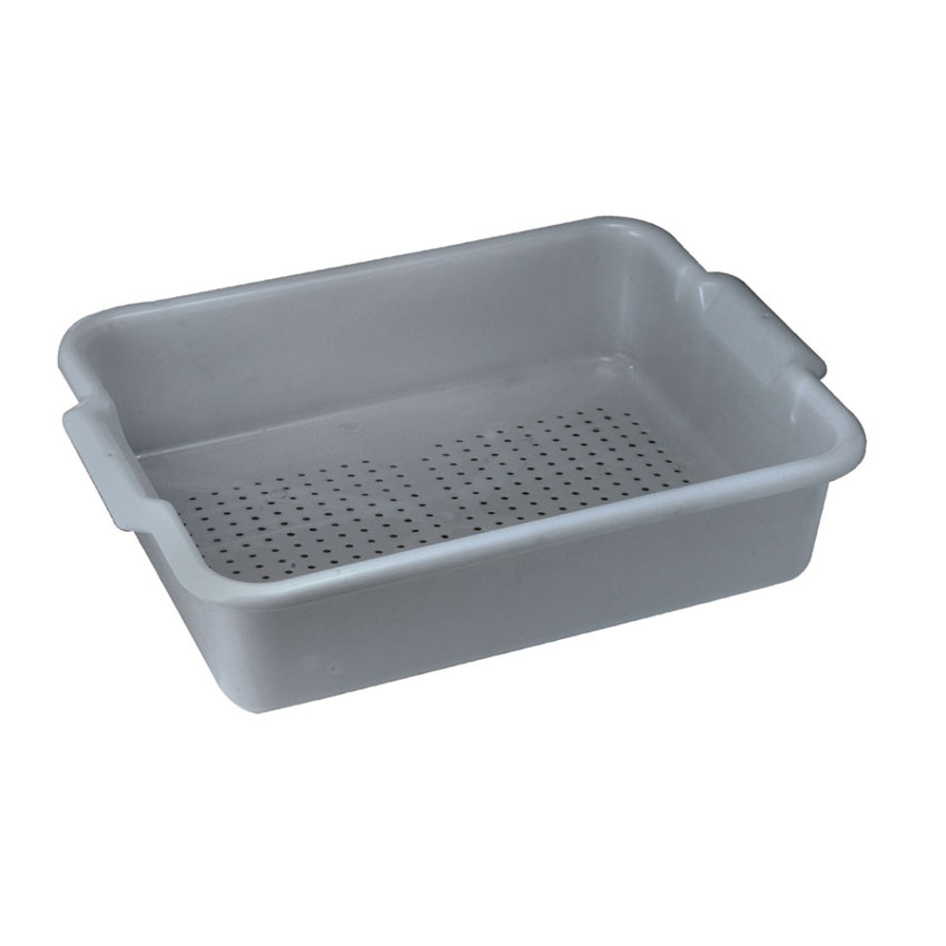 Winco Perforated Gray Bus box, 21-1/4" x 15-3/8" x 4-7/8"