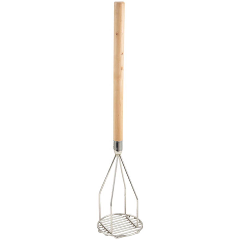 Winco Potato Masher Wooden Handle, Round - 5" x 24-1/2"