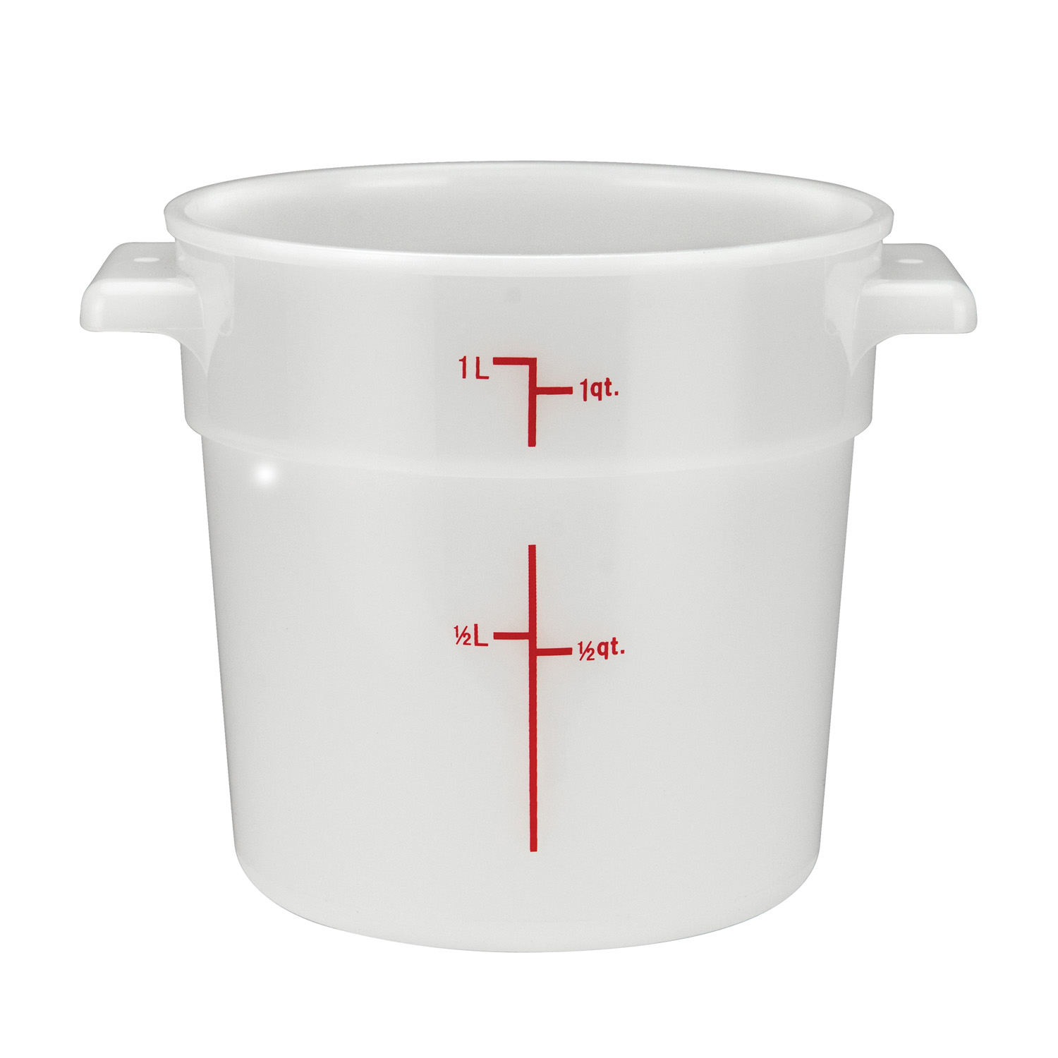 Winco Round White Polypropylene Food Storage Container, 1 Quart