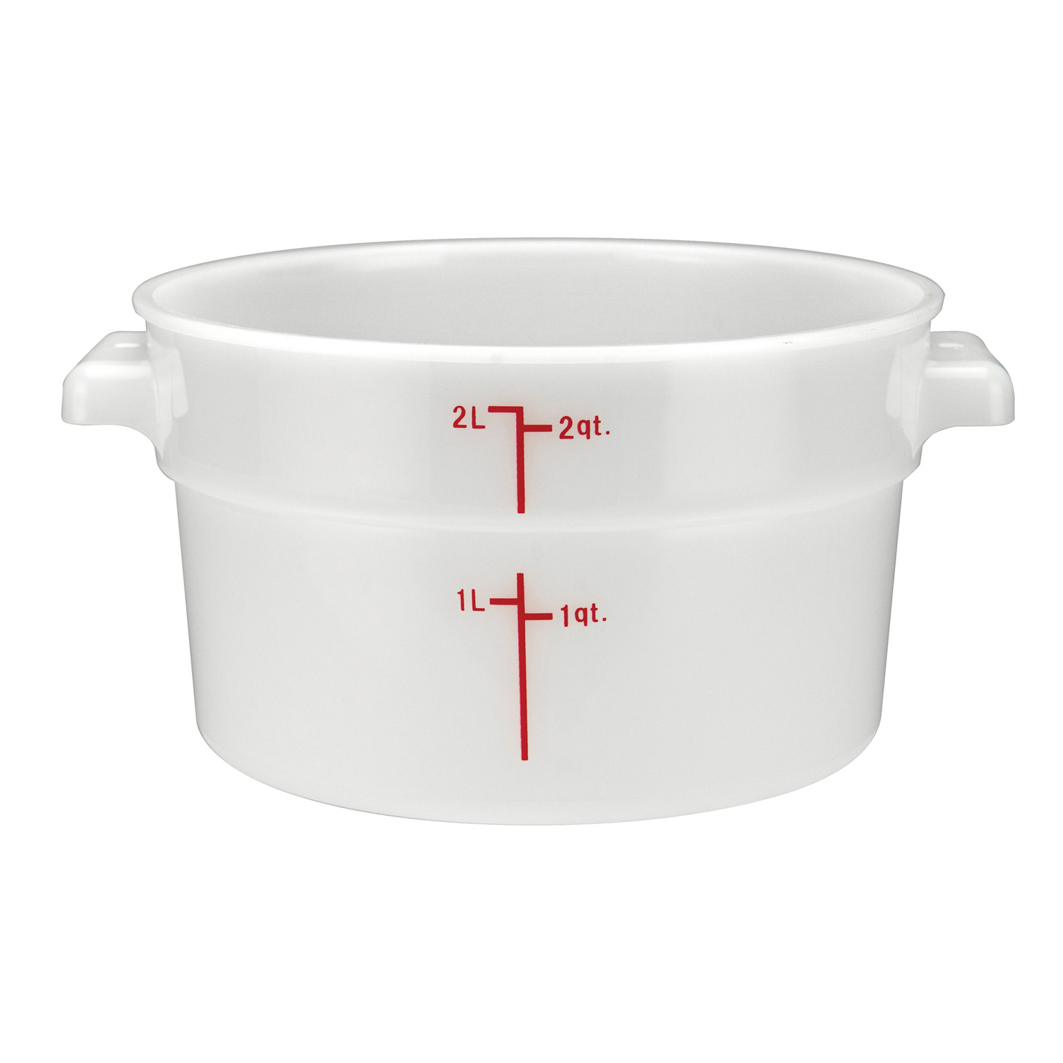 Winco Round White Polypropylene Food Storage Container, 2 Quart