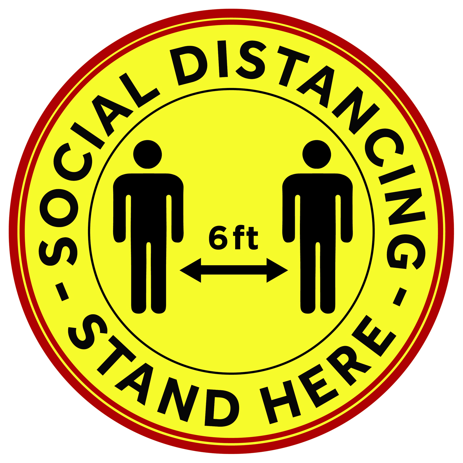 Winco Social Distancing & Face Mask Sign, Compliance, PFD-12Y -  Pack of 10