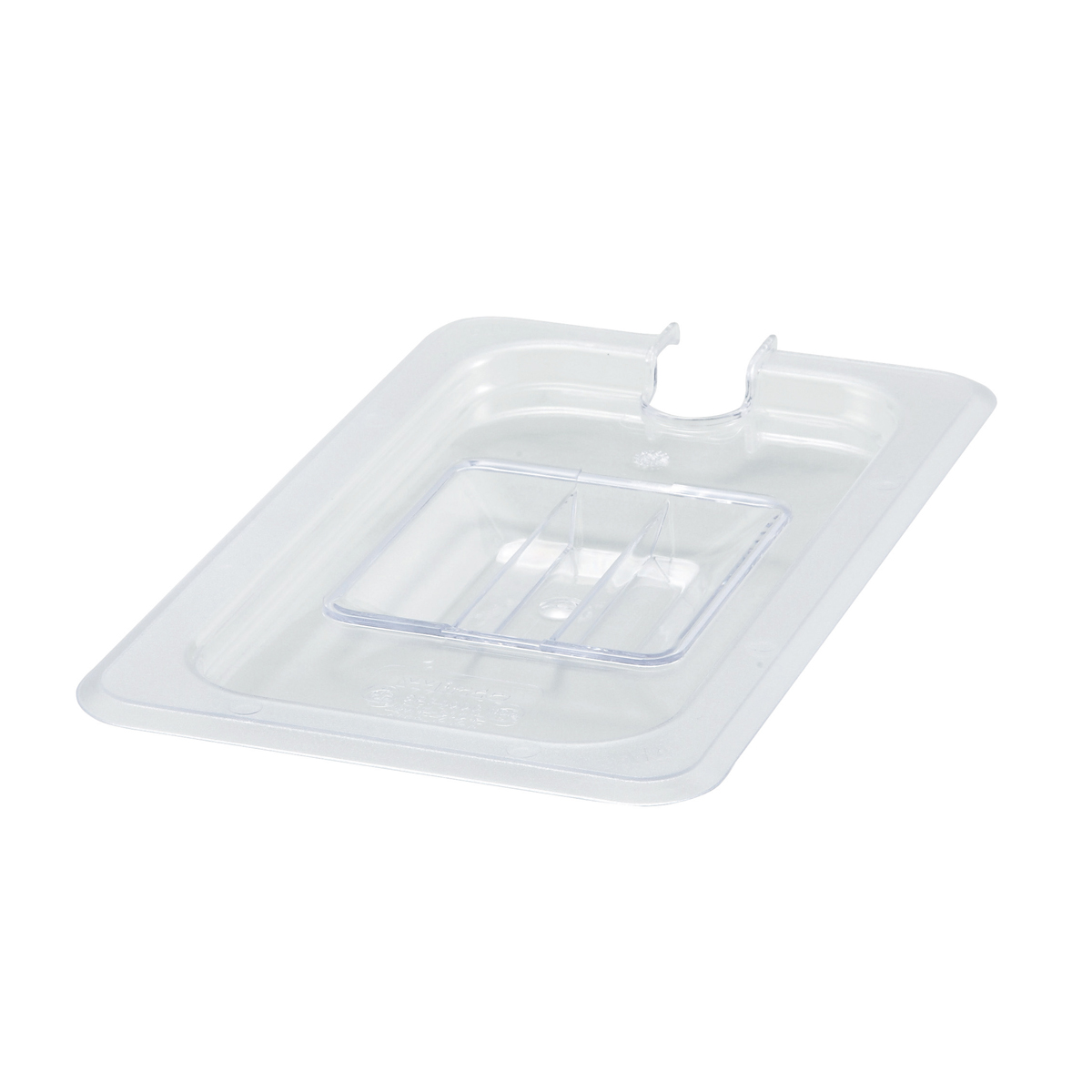 Winco SP7400C 1/4 Size Poly Ware Polycarbonate Food Pan Cover with Handle, Slotted