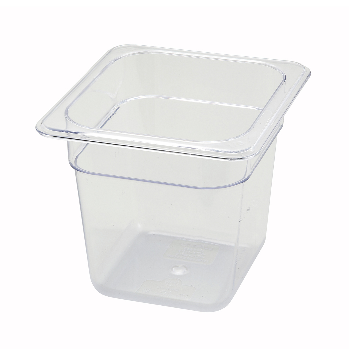 Winco SP7606 Poly-Ware Polycarbonate 1/6 Size Food Pan 5-1/2" High