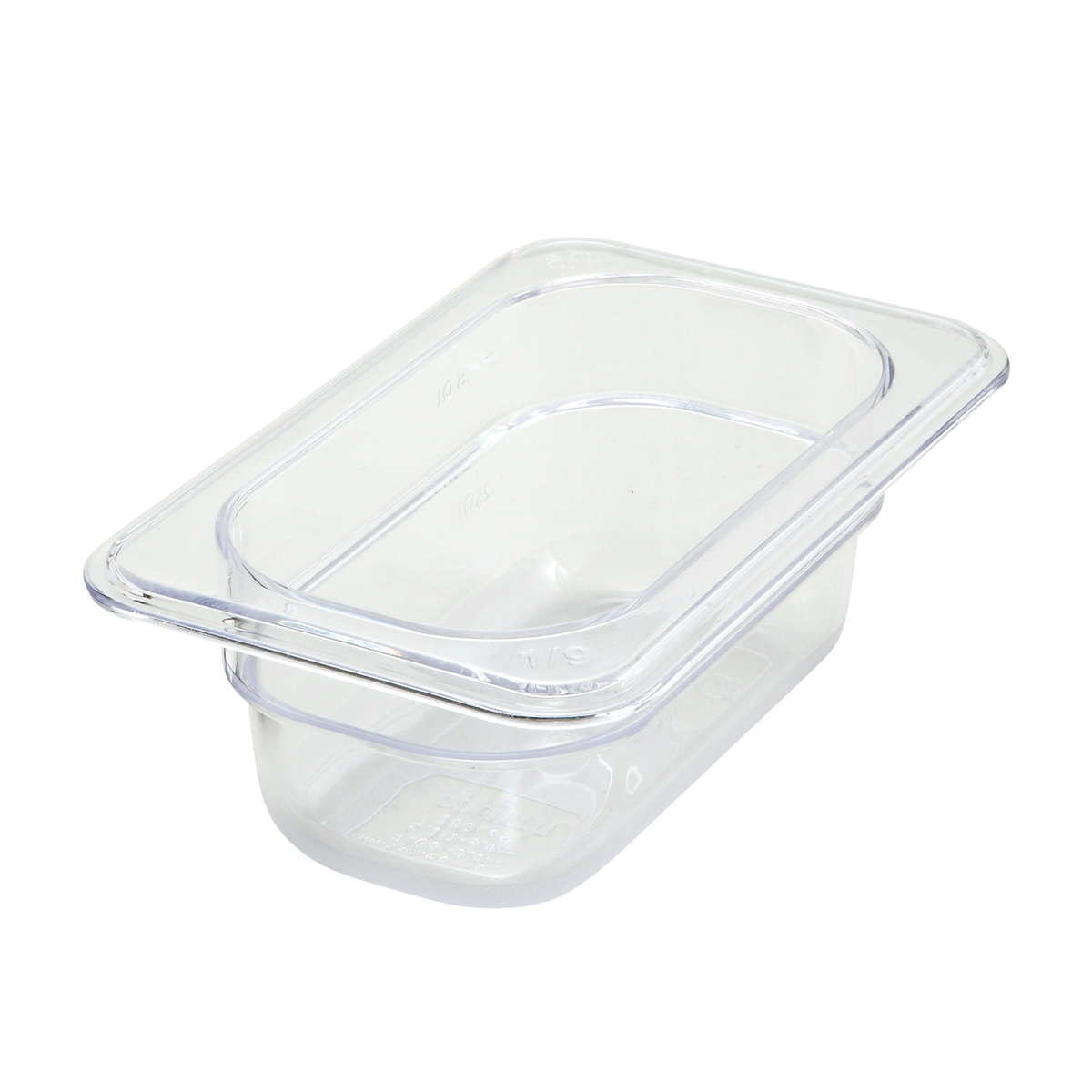 Winco SP7902 Poly-Ware Polycarbonate 1/9 Size Food Pan 2-1/2" High