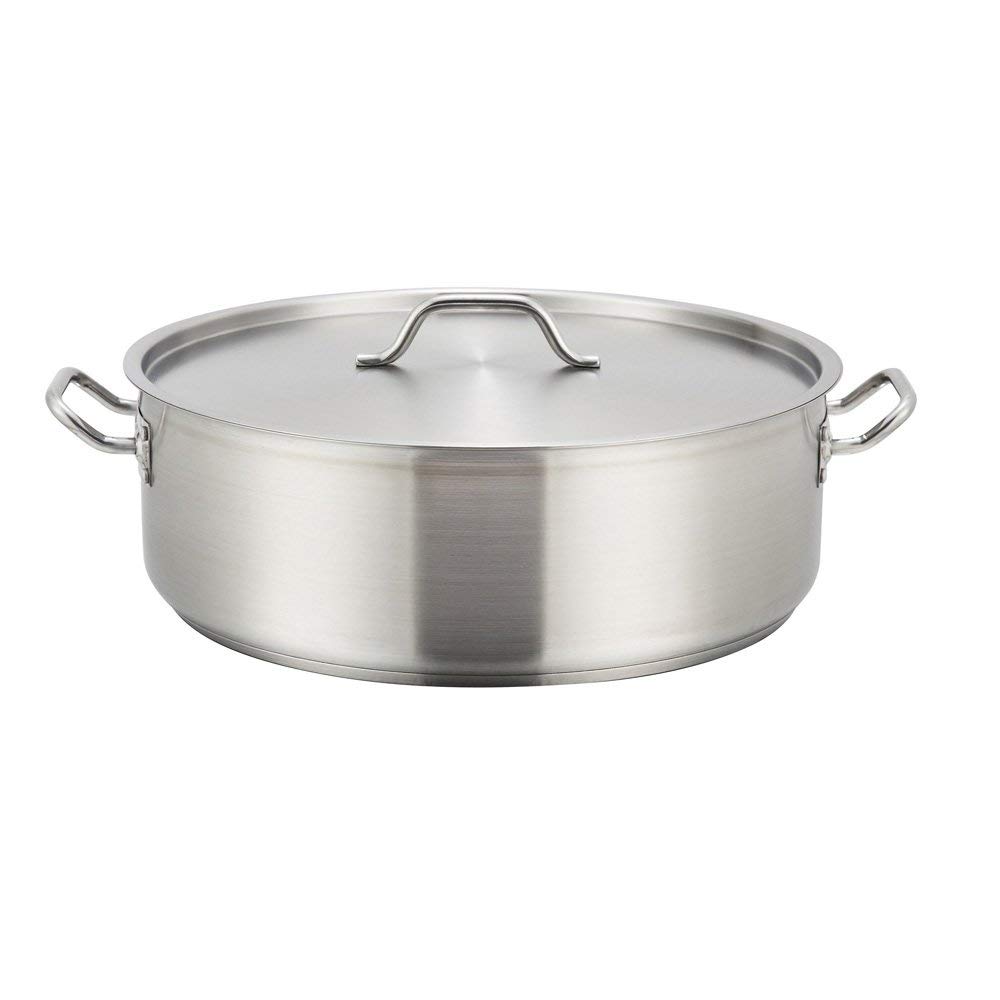 Winco SSLB-15 Stainless Steel Brazier with Cover, Used Good Condition