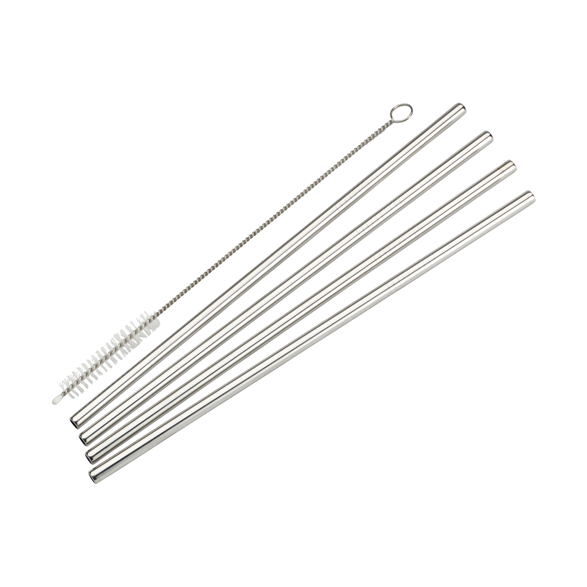 Winco Stainless Steel Straight Drinking Straw Set, 1/4" Dia. x 8-1/2"H, Set of 4
