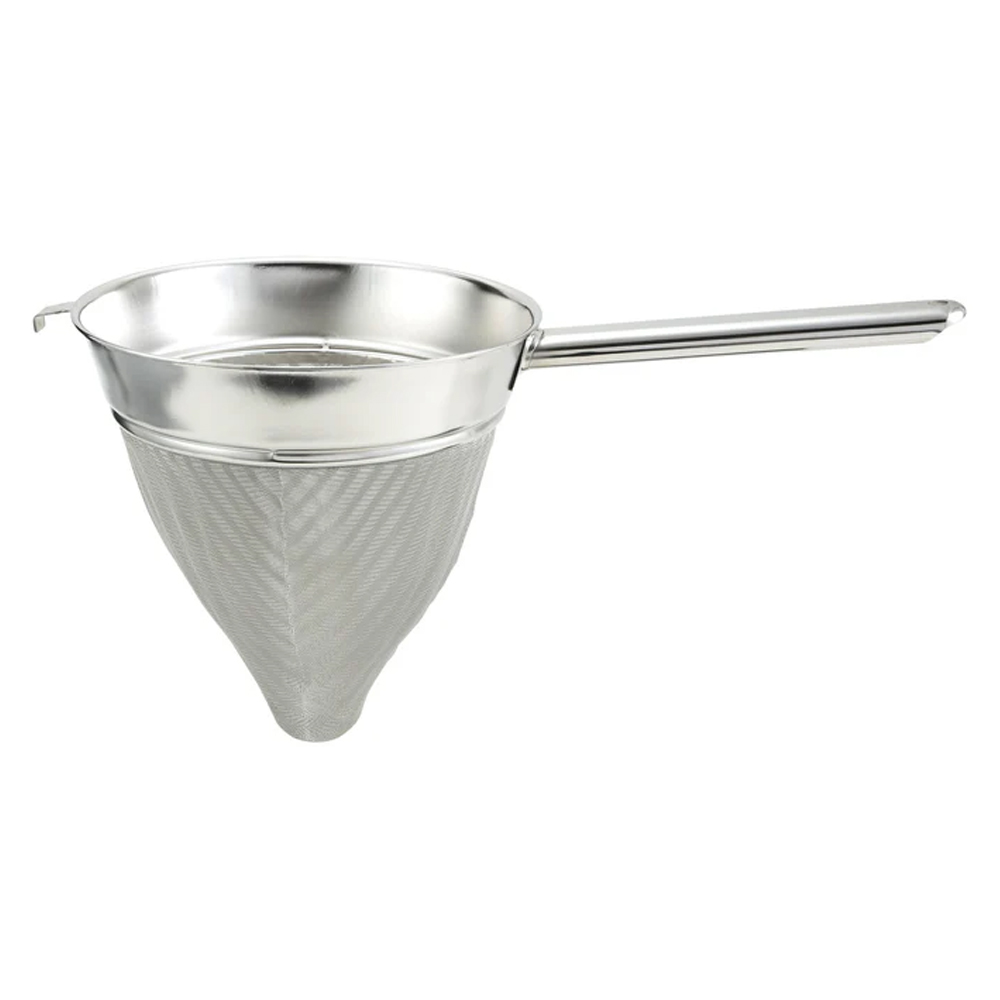 Winco Stainless Steel Bouillon Strainer with Extra Fine Mesh, 10"