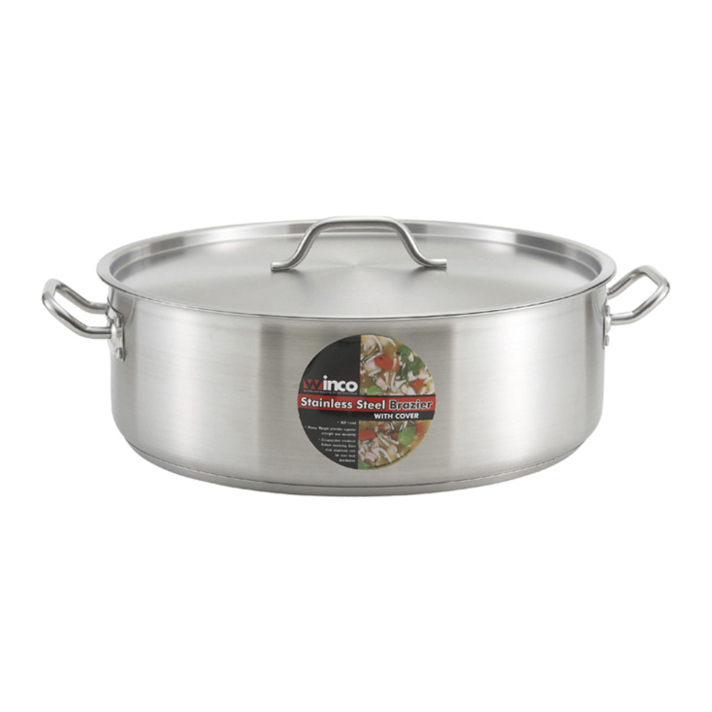 Winco Stainless Steel Brazier, 10 Quart