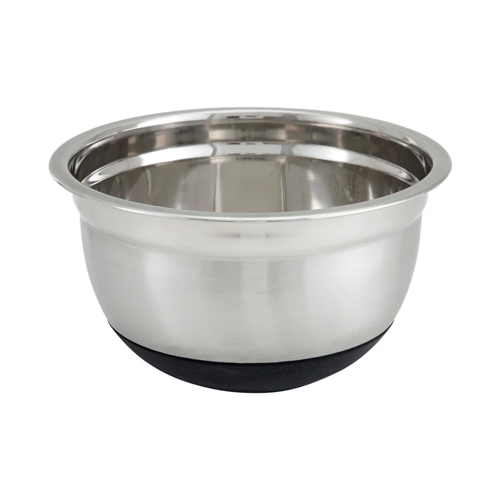 Winco Stainless Steel Mixing Bowl with Silicone Base, 3 Quart