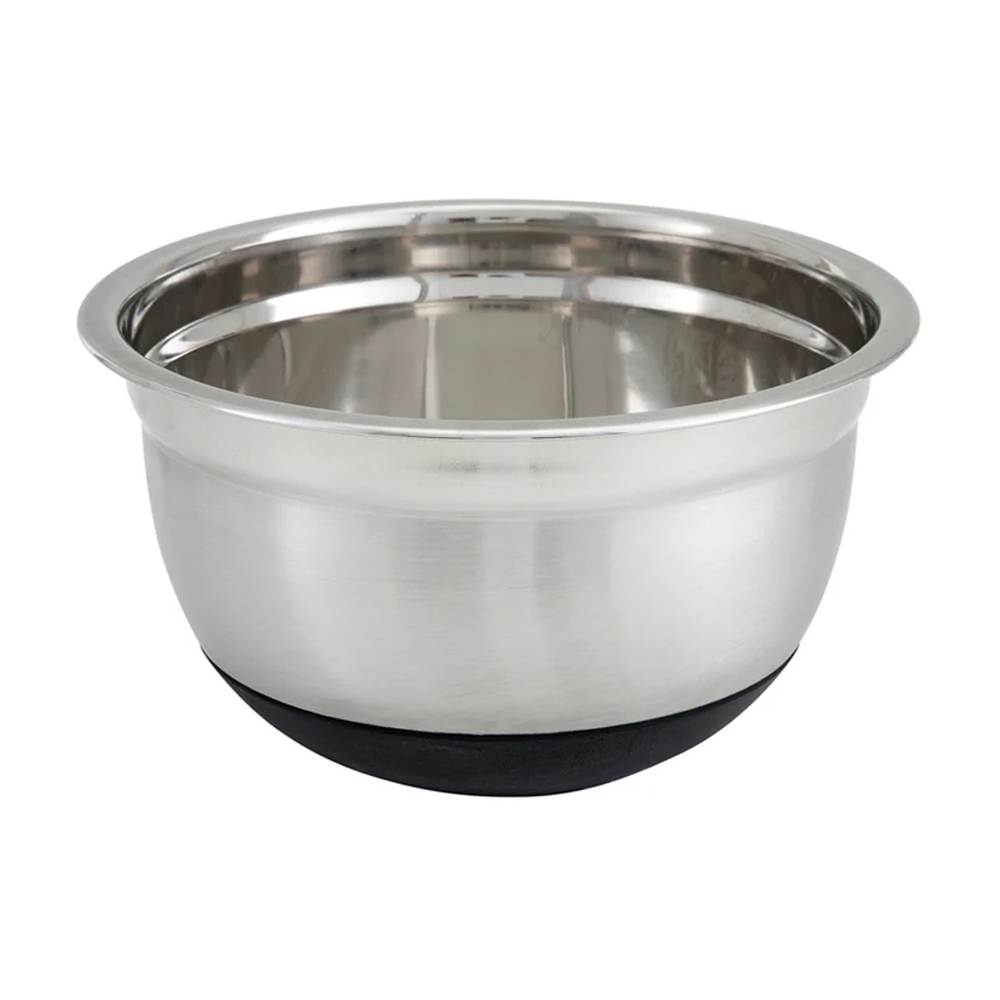 Winco Stainless Steel Mixing Bowl with Silicone Base, 5 Quart