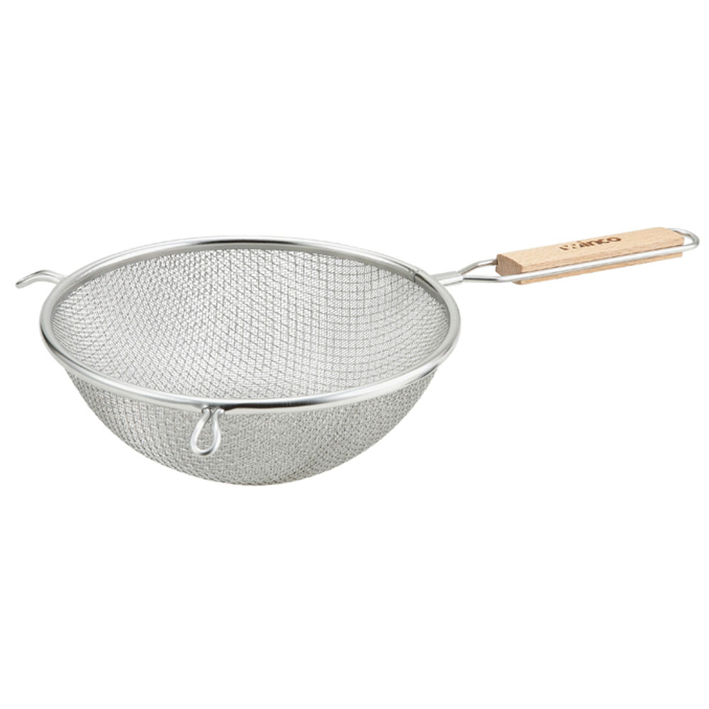 Winco Stainless Steel Strainer, Double, 8" Diameter