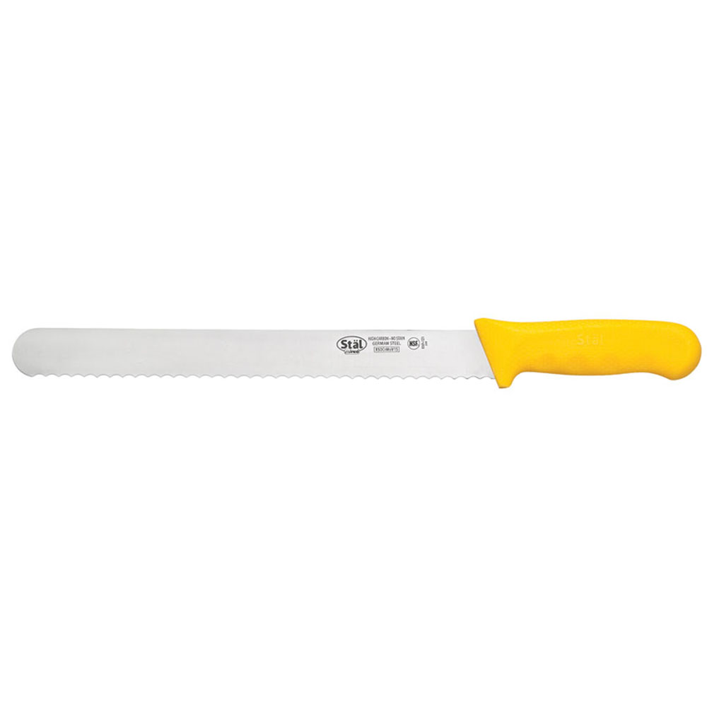 Winco Stal 12" Yellow Bread Knife 