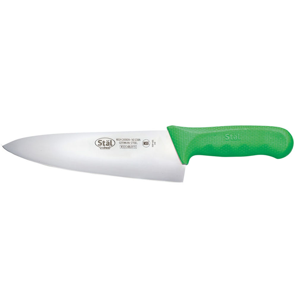 Winco Stal Green 8"  Wide Cook's Knife