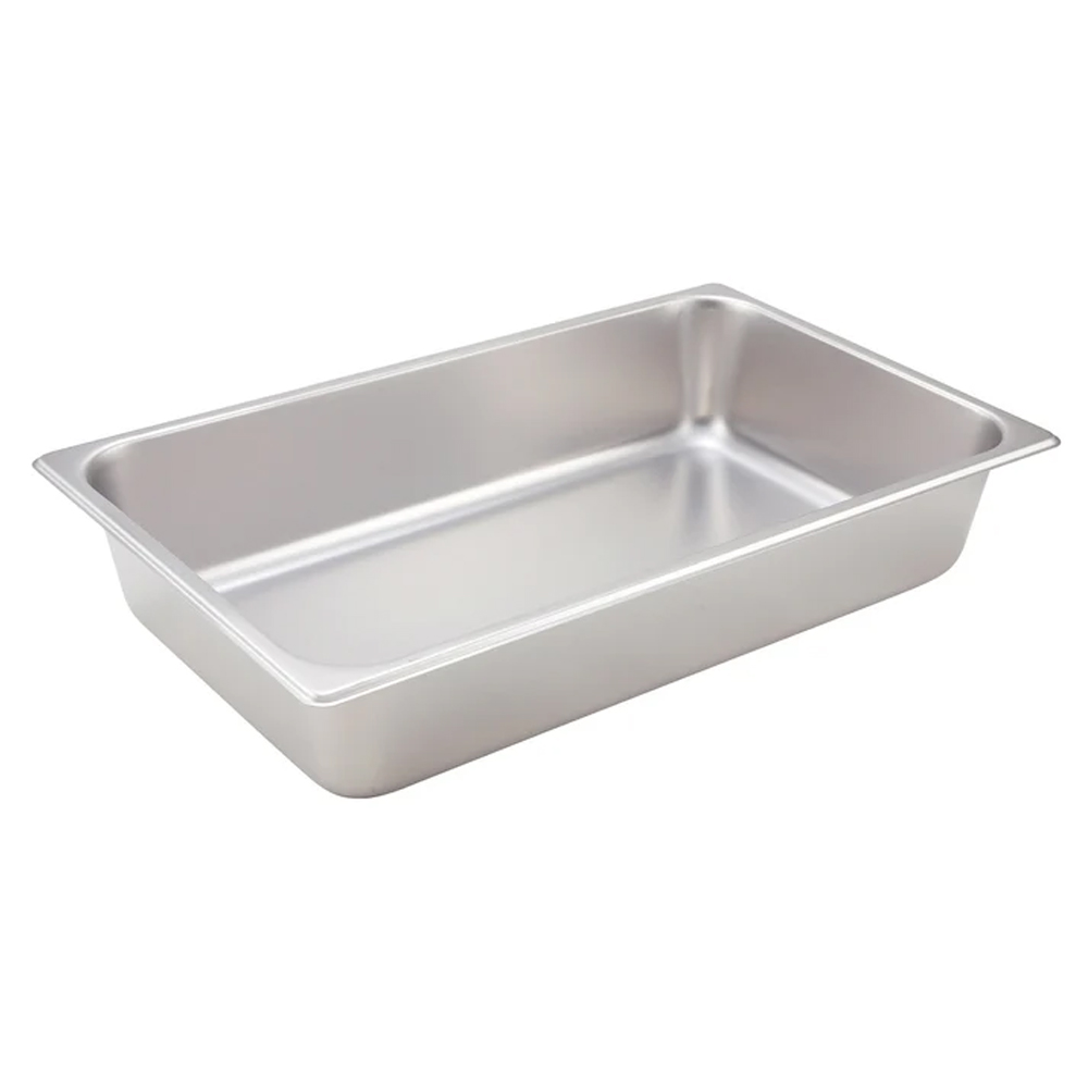 Winco Straight Sided Stainless Steel Full Size Steam Table Pan, 4" Deep